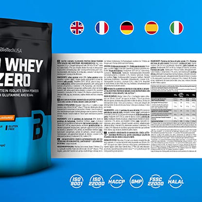 BioTechUSA Iso Whey Zero, Lactose, Gluten, Sugar Free, Premium Whey Protein Isolate, 500 g, Salted Caramel