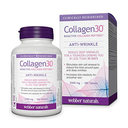 Webber Naturals Collagen30® Bioactive Collagen Peptides 2500 mg 180 Tablets