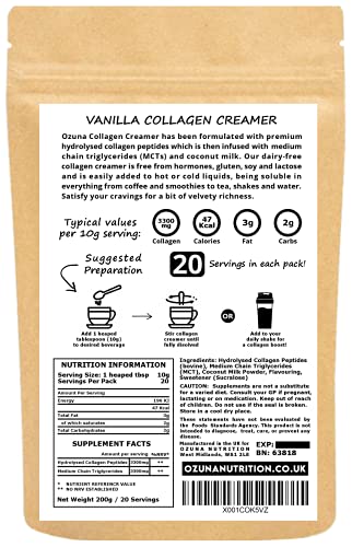 Collagen Coffee Creamer | Keto & Paleo | Premium Hydrolysed Collagen Peptides & Coconut MCT