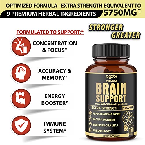 9in1 Brain Support Supplement 5750 Mg - Blended With Ashwagandha, Panax Ginseng