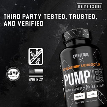 Axe & Sledge Supplements PUMPIES Nitric Oxide Booster with VasoDrive-AP and Nitrosigin