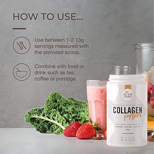 The Body Source Premium Hydrolysed Collagen Powder – 400g Unflavoured Bovine Collagen