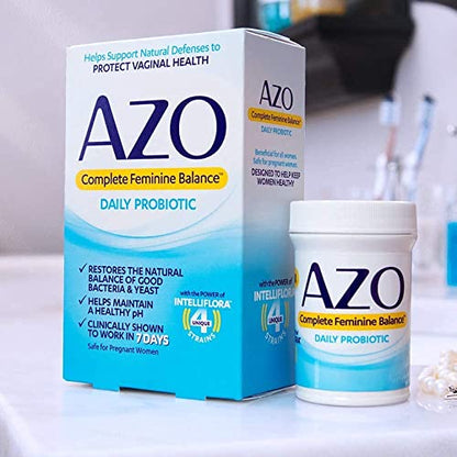 AZO Complete Feminine Balance Daily Probiotics for Women, Clinically Proven to Help Protect Vaginal Health