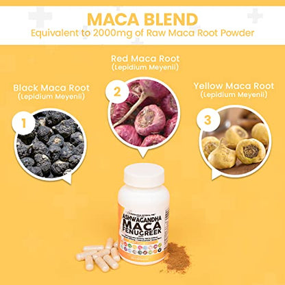 Ashwagandha 5000mg Maca Root 2000mg Fenugreek 3000mg Suppleme