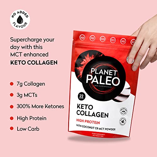 Planet Paleo Keto Collagen Powder (220g, 22 Servings) - Grass-Fed, High Protein