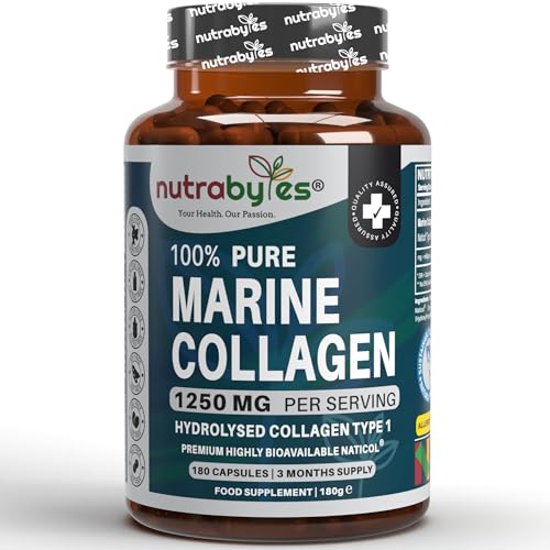 High Strength Marine Collagen Capsules - 1250mg Hydrolysed Collagen Supplement 