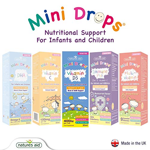 Natures Aid Vitamin D3 Mini Drops for Infants and Children, Sugar Free, 50ml