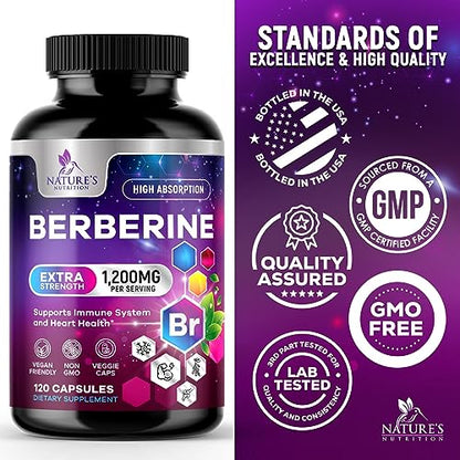 Berberine Supplement 1200mg per Serving - High Absorption Heart Health Support