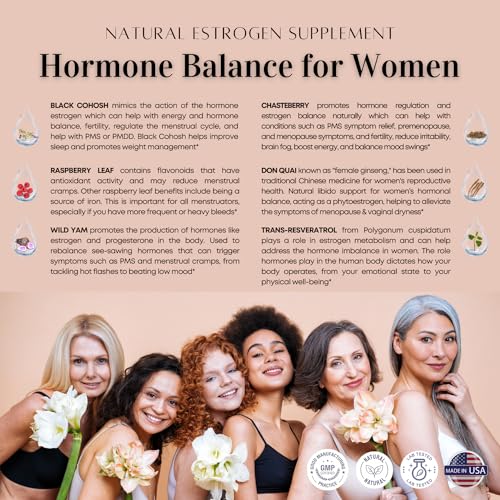 Womens Hormone Balance Supplement for Mood Swings, Hot Flashes Menopause Relief