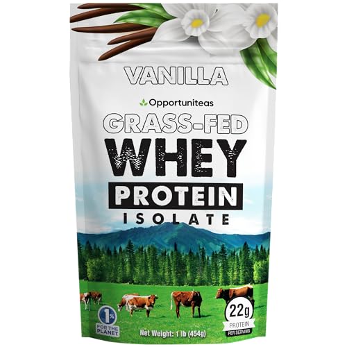 Opportuniteas Vanilla Whey Protein Powder - Grass Fed Whey Isolate + Real Sugar & Vanilla