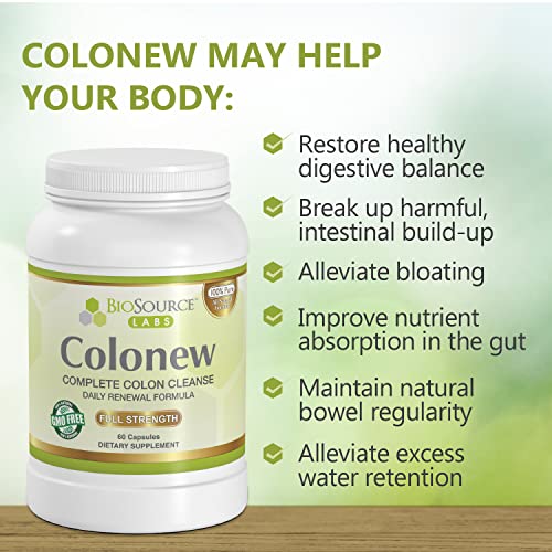 BioSource Labs Colonew Complete Colon Cleanse Natural Detox Supplement for Daily