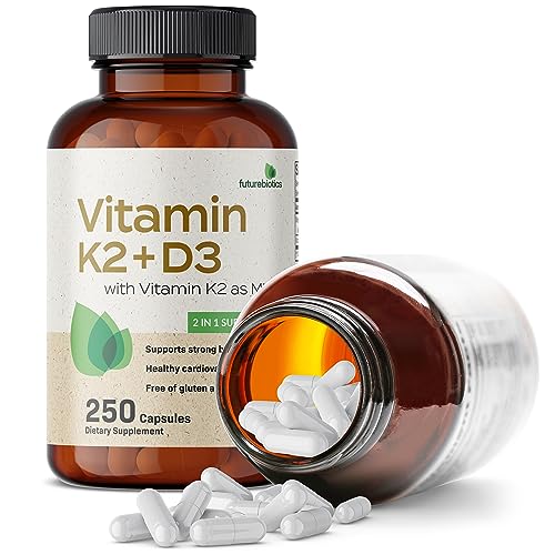 Futurebiotics Vitamin K2 (MK7) with D3 Supplement - Non-GMO Formula - 5000 IU Vitamin