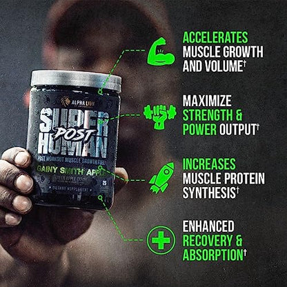 ALPHA LION Superhuman Pre Workout Powder & Post Workout Recovery Bundle, Sustained Energy & Focus + Lean Muscle Growth, Strength & Volume (Hulk Juice & Gainy Smith Apple)