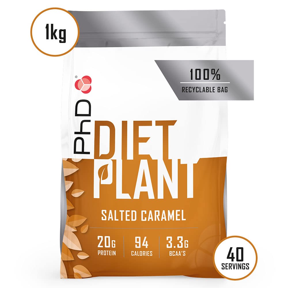 PhD Nutrition Diet Plant, Vegan Protein Powder Plant Based, Salted Caramel