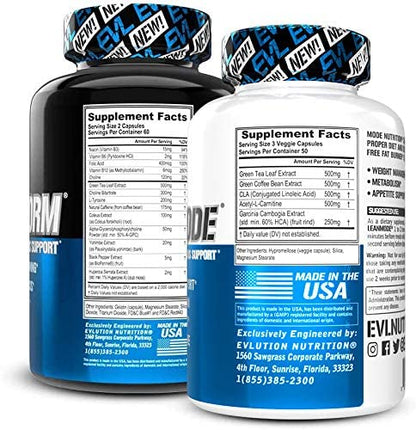 EVL Weight Loss Support Stack - Trans4orm Thermogenic Fat Burner Support Pills