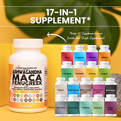 Ashwagandha 5000mg Maca Root 2000mg Fenugreek 3000mg Suppleme