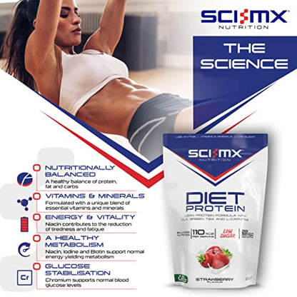 SCI-MX Diet Protein, High Protein, Low Sugar, Low Fat Lean Protein Formula Powder with Added CLA