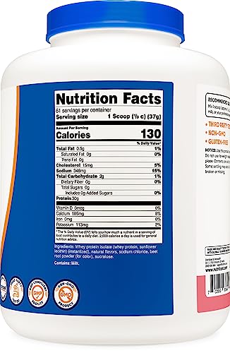 Nutricost Whey Protein Isolate (Strawberry Milkshake) 5LBS