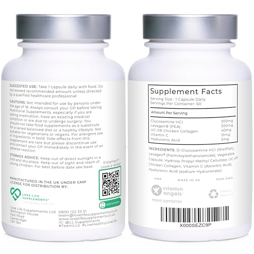 Love Life Supplements Joint Support with Levagen® (Palmitoylethanolamide) + UC-II®