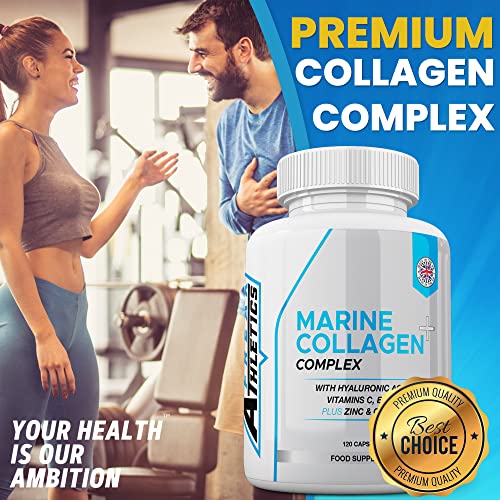 Marine Collagen 1000mg - Type 1 Hydrolysed Collagen - Enhanced with Hyaluronic Acid, Vitamin C