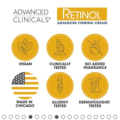 Advanced Clinicals Retinol Cream. Value Set- Two spa size 16oz bottles with pump