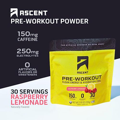 Ascent Pre Workout Powder - Preworkout for Men & Women with No Artificial Ingredients