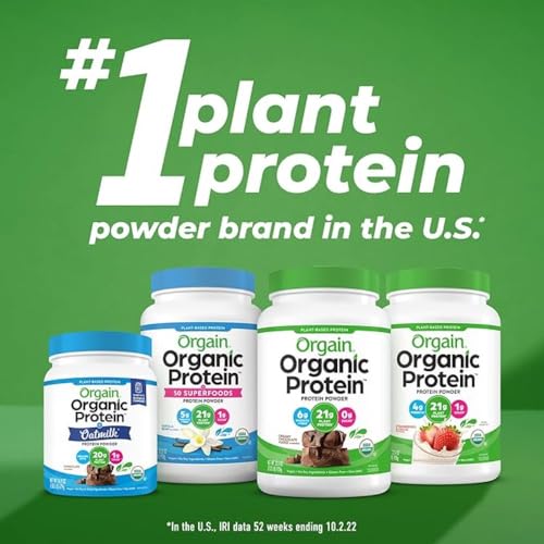 Orgain Organic Unflavored Vegan Protein Powder, Natural Unsweetened - 21g Plant Based