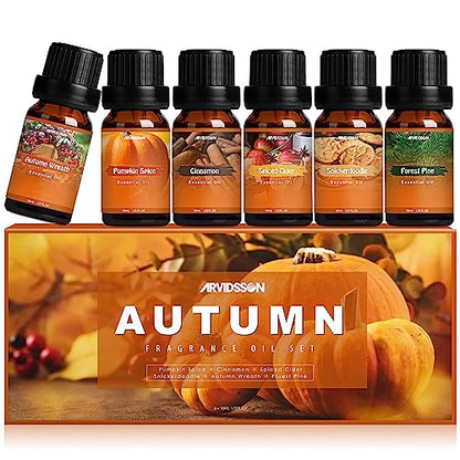 Autumn Fragrance Oil Set, Premium Fall Essential Oils for Diffuser and Candle Making -Cinnamon