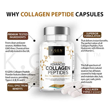 Pure Collagen Supplements Capsules Grass Fed Advanced Multi Collagen Peptides