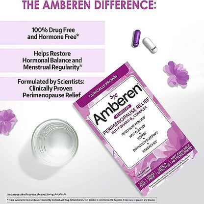 Amberen Perimenopause, Peri-Menopause Multi-Symptom Relief, Vitamin B, Vitamin E & Antioxidants