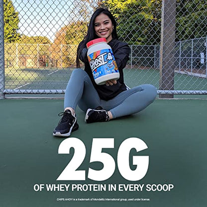 GHOST Whey Protein Powder, Chips Ahoy - 2LB Tub, 25G of Protein - Chocolate Chip Cookie