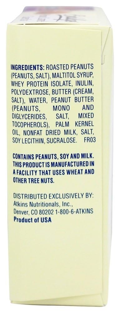 Atkins Peanut Caramel Cluster Bar, Dessert Favorite, High in Fiber, 3g Net Carb, 1g Sugar