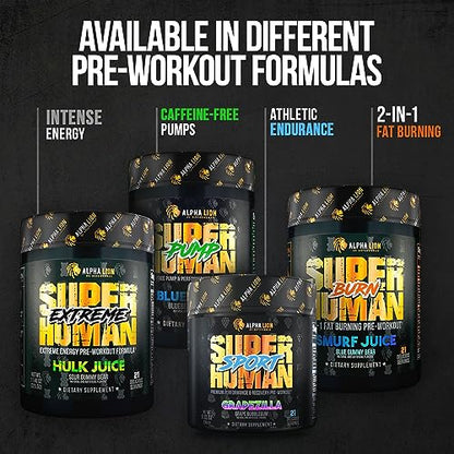 ALPHA LION Superhuman Pre Workout Powder, Beta Alanine, L-Taurine & Tri-Source