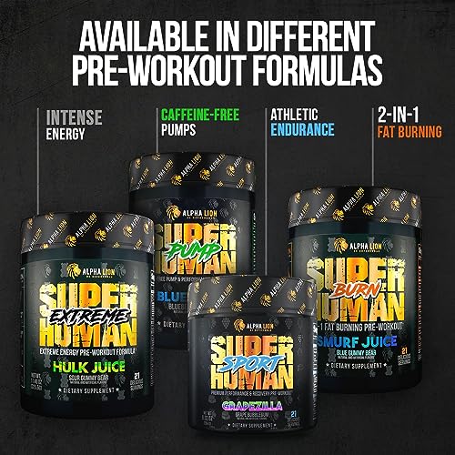 ALPHA LION Superhuman Pre Workout Powder, Beta Alanine, L-Taurine & Tri-Source