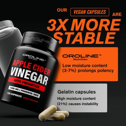 Apple Cider Vinegar Pills with Prebiotic, 2 Month Supply - Apple Cider Vinegar Capsules