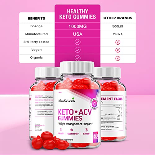 (2 Pack) Max Ketosis Keto ACV Gummies Max Ketosis Advanced Formula Apple Cider Vinegar