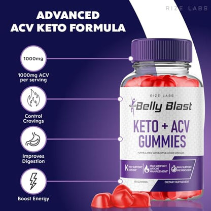 (2 Pack) Belly Blast Keto Gummies, Official Belly Blast, Belly Blaster Weight Loss Gummies