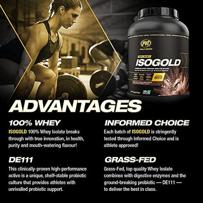 PVL ISO Gold – Grass Fed - Premium Isolate 100% Whey Protein Shake - Orange Krush'd - 908 g