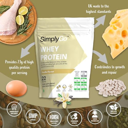 SimplyGo Whey Protein Powder | 900g | Simply Add 30g to Water, Juice or Shakes