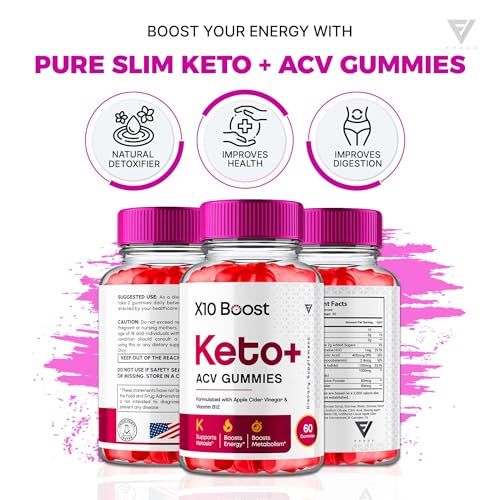 (2 Pack) X10 Boost Keto ACV Gummies, X10 Keto Boost Gummies Advanced Weight Loss