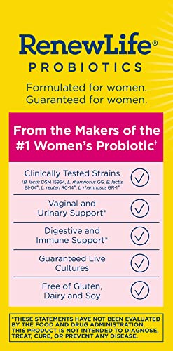 Renew Life Women's Probiotic Capsules, 50 Billion CFU Guaranteed, Supports pH Balance