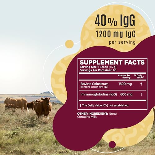 Bovine Colostrum Powder - 40% IgG Highly Concentrated Pure Bovine Colostrum