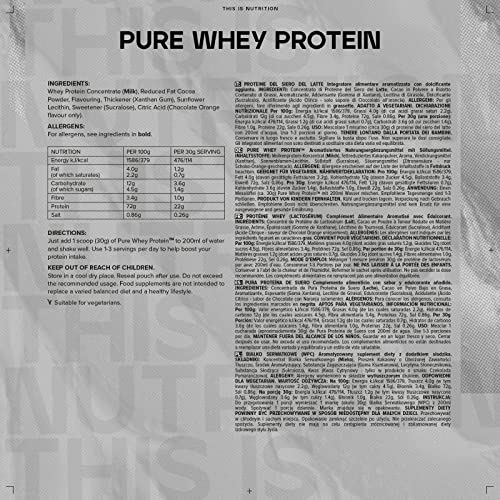 Bulk Pure Whey Protein Powder Shake, Tiramisu, 1 kg, Packaging May Vary