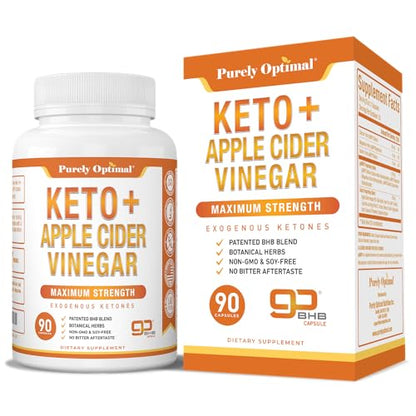 Purely Optimal Keto BHB + Apple Cider Vinegar Capsules with The Mother - Keto Diet 