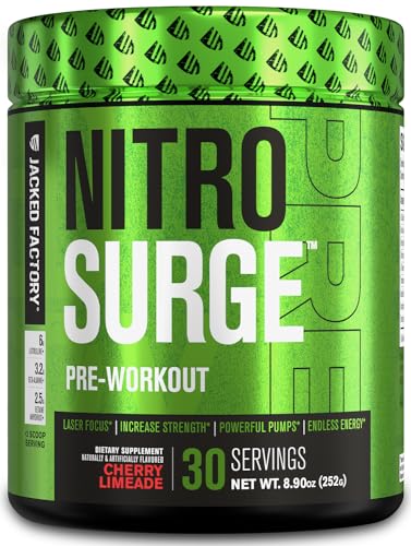 NITROSURGE Pre Workout Supplement - Endless Energy, Instant Strength Gains