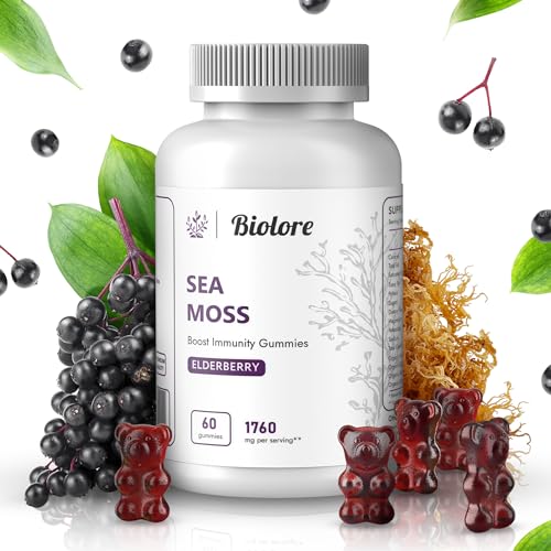 Biolore Sea Moss Gummies with Elderberry, Contains Irish Sea Moss, Organic Extract