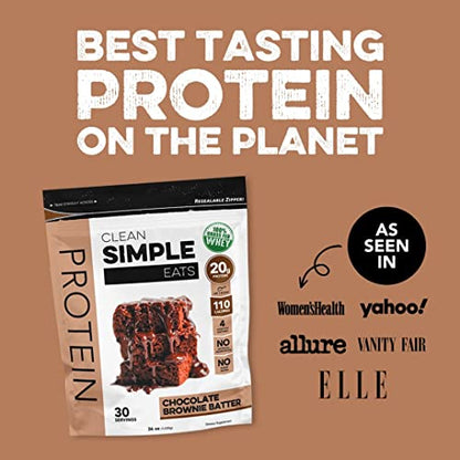 Clean Simple Eats Chocolate Brownie Batter Whey Protein Powder, Natural Sweetened