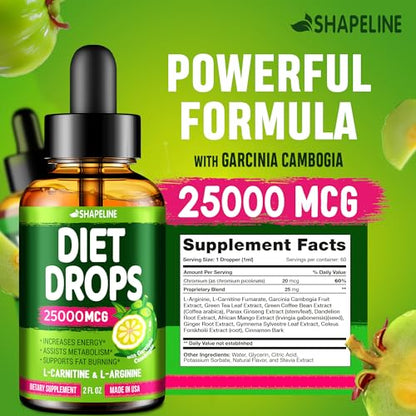 SHAPELINE Diet Drops - Appetite Suppressant for Women & Men - Made in The USA